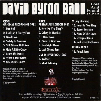 David Byron Band - Lost And Found (2CD)