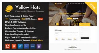 Yellow Hats - Construction, Building Renovation HTML Template