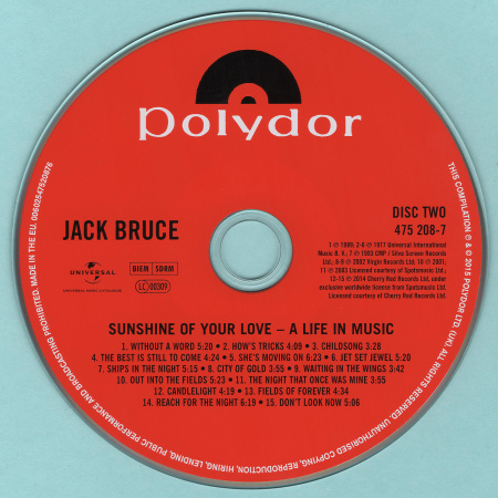 Jack Bruce - Sunshine Of Your LoveL A Life In Music 