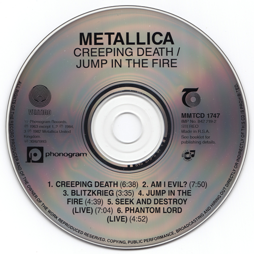 Metallica - Creeping Death / Jump In Ihe Fire 