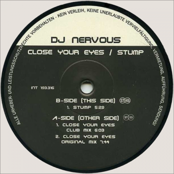 DJ Nervous Close Your Eyes / Stump (Vinyl, 12 )